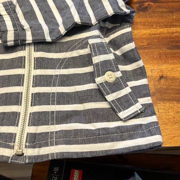 Oshgosh spring blue/white stripe jacket with hood - Picture 2 of 3
